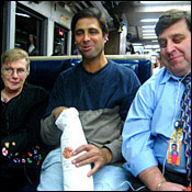 commuters on a train
