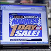 Computer Screen with ad for one day sale